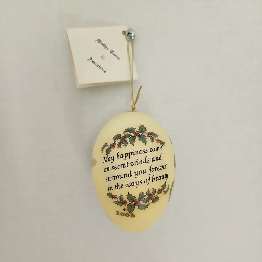 2003 Mother Goose Associates Goose Egg Christmas Ornament Santa St. Nick Angels
